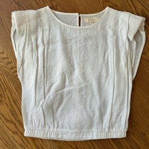 Fanco White Cropped Top with shoulder pads Size L